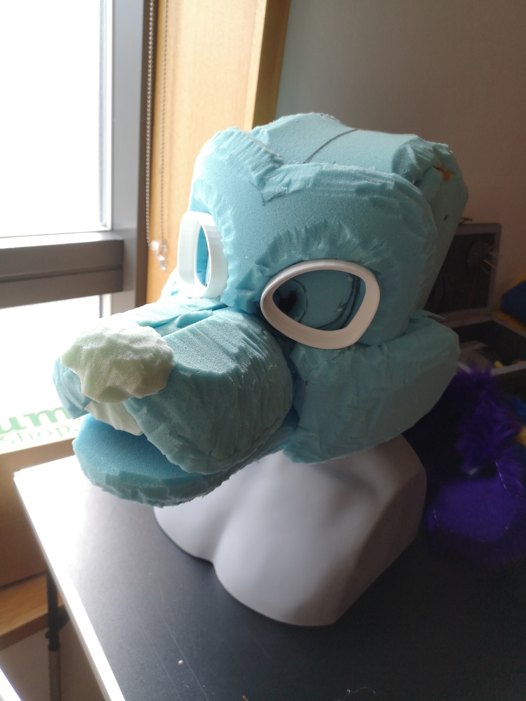 The Making Of A Protogen Head #2// Furring The Head Base - Fursuit